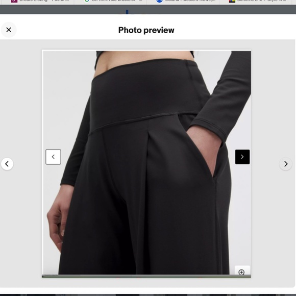 Lululemon Align Palazzo Pant Short Black Nulu High Rise Wide Leg Size 12 Yoga - Picture 8 of 16